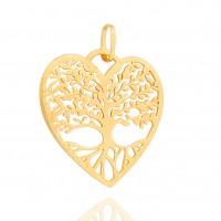 Pingente Em Ouro 18k Árvore Da Vida Coração
